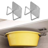 Maxbell Maxbell 2 Pieces Sponge Holder Easy to Install Adhesive Stainless Steel Hanging Rack silver