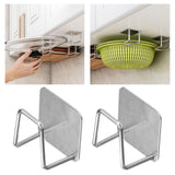 Maxbell Maxbell 2 Pieces Sponge Holder Easy to Install Adhesive Stainless Steel Hanging Rack silver