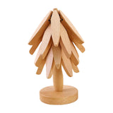 Maxbell Maxbell Wooden Coaster Decor Table Protection Novelty Statue Tree Shaped Nonslip Pad Natural
