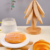 Maxbell Maxbell Wooden Coaster Decor Table Protection Novelty Statue Tree Shaped Nonslip Pad Natural