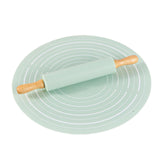 Maxbell Pastry Baking Mat and Rolling Pin Pie Crust Bake Mat for Pastry Cake Cooking