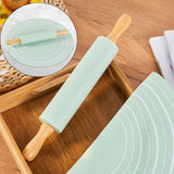 Maxbell Pastry Baking Mat and Rolling Pin Pie Crust Bake Mat for Pastry Cake Cooking
