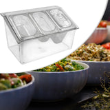 Maxbell Maxbell Chilled Condiment Server Taco with Lid Bar Garnish Holder Wedding Receptions 3 Different Slot