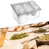 Maxbell Maxbell Chilled Condiment Server Taco with Lid Bar Garnish Holder Wedding Receptions 3 Different Slot