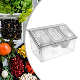 Maxbell Maxbell Chilled Condiment Server Taco with Lid Bar Garnish Holder Wedding Receptions 3 Different Slot