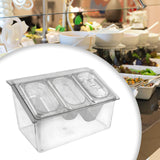 Maxbell Maxbell Chilled Condiment Server Taco with Lid Bar Garnish Holder Wedding Receptions 3 Different Slot