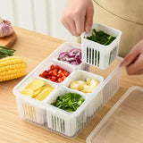 Maxbell Maxbell Fridge Organizer Bin 6in1 Refrigerator Food Fresh Box for Garlic Nuts Fruits