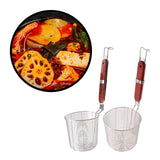 Maxbell Maxbell Pasta Strainer Colander Flat Cylinder Strainer for Camping Chips Onion Rings 12cm