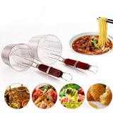 Maxbell Maxbell Pasta Strainer Colander Flat Cylinder Strainer for Camping Chips Onion Rings 12cm