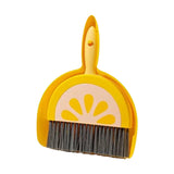 Maxbell Mini Dustpan and Brush Set Toddlers Broom Set for Kitchen Age 3-6 Boys Girls lemon