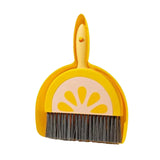 Maxbell Mini Dustpan and Brush Set Toddlers Broom Set for Kitchen Age 3-6 Boys Girls lemon
