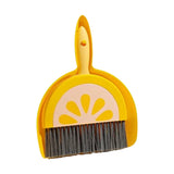 Maxbell Mini Dustpan and Brush Set Toddlers Broom Set for Kitchen Age 3-6 Boys Girls lemon