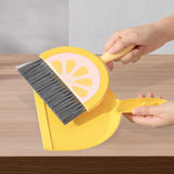 Maxbell Mini Dustpan and Brush Set Toddlers Broom Set for Kitchen Age 3-6 Boys Girls lemon