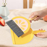 Maxbell Mini Dustpan and Brush Set Toddlers Broom Set for Kitchen Age 3-6 Boys Girls lemon