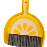 Maxbell Mini Dustpan and Brush Set Toddlers Broom Set for Kitchen Age 3-6 Boys Girls lemon