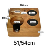 Maxbell Espresso Tamper Station Wooden Coffee Tamper Station Base for Restaurant Bar 51 or 54mm