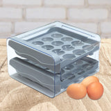 Maxbell Maxbell Refrigerator Egg Storage Box Pull Out Egg Tray for Cabinet Kitchen Organizer Gray