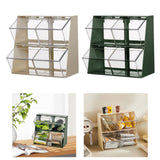 Maxbell Cosmetic Storage Box Transparent Coffee Pod Holder for Bedroom Office Pantry White