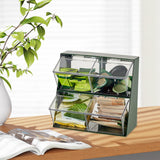 Maxbell Cosmetic Storage Box Transparent Coffee Pod Holder for Bedroom Office Pantry White