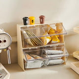 Maxbell Cosmetic Storage Box Transparent Coffee Pod Holder for Bedroom Office Pantry White
