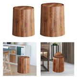 Maxbell Maxbell Trash Bin Imitation Wood Grain with Swing Lid Trash Can for Home Dorm Office S