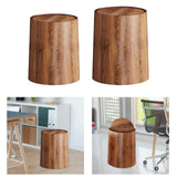 Maxbell Maxbell Trash Bin Imitation Wood Grain with Swing Lid Trash Can for Home Dorm Office S