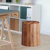 Maxbell Maxbell Trash Bin Imitation Wood Grain with Swing Lid Trash Can for Home Dorm Office S