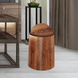 Maxbell Maxbell Trash Bin Imitation Wood Grain with Swing Lid Trash Can for Home Dorm Office S