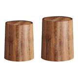Maxbell Maxbell Trash Bin Imitation Wood Grain with Swing Lid Trash Can for Home Dorm Office S