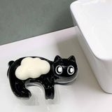 Maxbell Maxbell Soap Dish Ceramic Cartoon Self Draining Soap Holder for Shower Counter Decor