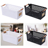 Maxbell Maxbell Desktop Storage Basket with Handles Storage Bin for Tabletop Dresser Shelves White