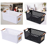 Maxbell Maxbell Desktop Storage Basket with Handles Storage Bin for Tabletop Dresser Shelves White