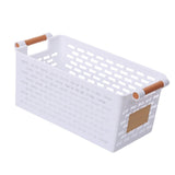 Maxbell Maxbell Desktop Storage Basket with Handles Storage Bin for Tabletop Dresser Shelves White