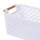 Maxbell Maxbell Desktop Storage Basket with Handles Storage Bin for Tabletop Dresser Shelves White