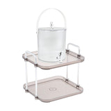 Maxbell Maxbell Beverage Dispenser with Spigot with Storage Rack for Party Household Kitchen 3.5L white