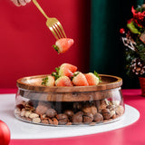 Maxbell Maxbell Food Storage Platter for Dining Room Table Sturdy Dried Fruit Plate with Lid 23cmx8cm