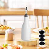 Maxbell Maxbell Cooking Oil Bottle Ceramic Large Capacity 300ml Shoyu Sauce Dispenser Bottle White