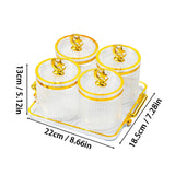 Maxbell Maxbell Dried Fruit Tray with Lid Covered Candy Jar for Party Living Room Countertop 4 Grid Clear