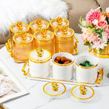 Maxbell Maxbell Dried Fruit Tray with Lid Covered Candy Jar for Party Living Room Countertop 4 Grid Clear
