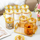 Maxbell Maxbell Dried Fruit Tray with Lid Covered Candy Jar for Party Living Room Countertop 4 Grid Clear