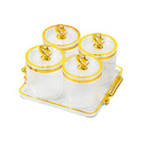 Maxbell Maxbell Dried Fruit Tray with Lid Covered Candy Jar for Party Living Room Countertop 4 Grid Clear