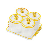 Maxbell Maxbell Dried Fruit Tray with Lid Covered Candy Jar for Party Living Room Countertop 4 Grid Clear