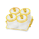 Maxbell Maxbell Dried Fruit Tray with Lid Covered Candy Jar for Party Living Room Countertop 4 Grid Clear