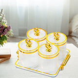 Maxbell Maxbell Dried Fruit Tray with Lid Covered Candy Jar for Party Living Room Countertop 4 Grid Clear