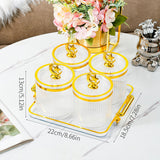 Maxbell Maxbell Dried Fruit Tray with Lid Covered Candy Jar for Party Living Room Countertop 4 Grid Clear