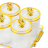 Maxbell Maxbell Dried Fruit Tray with Lid Covered Candy Jar for Party Living Room Countertop 4 Grid Clear