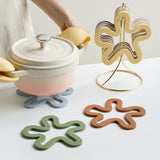 Maxbell Maxbell 2Pcs Silicone Mats Heat Resistant Pad Cup Coasters for Home Dining Table Bar 2pcs White