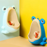 Maxbell Cute Frog Standing Potty Trainer Urinal Wall Mounted for Boys Toddlers Kids Light Blue