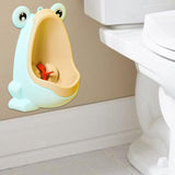 Maxbell Cute Frog Standing Potty Trainer Urinal Wall Mounted for Boys Toddlers Kids Light Blue