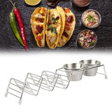 Maxbell Maxbell Taco Holder with Sauce Cup Taco Tray Plates for Hotel Kitchen Birthday Party with 2pcs Cup